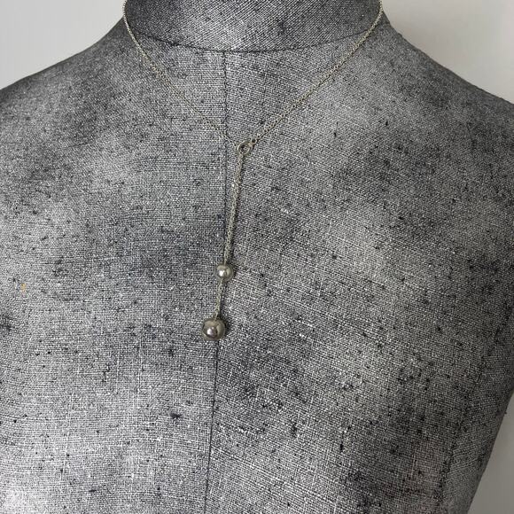 Talbots necklace costume jewelry silver layering silver tone  drop chain link - Picture 3 of 14